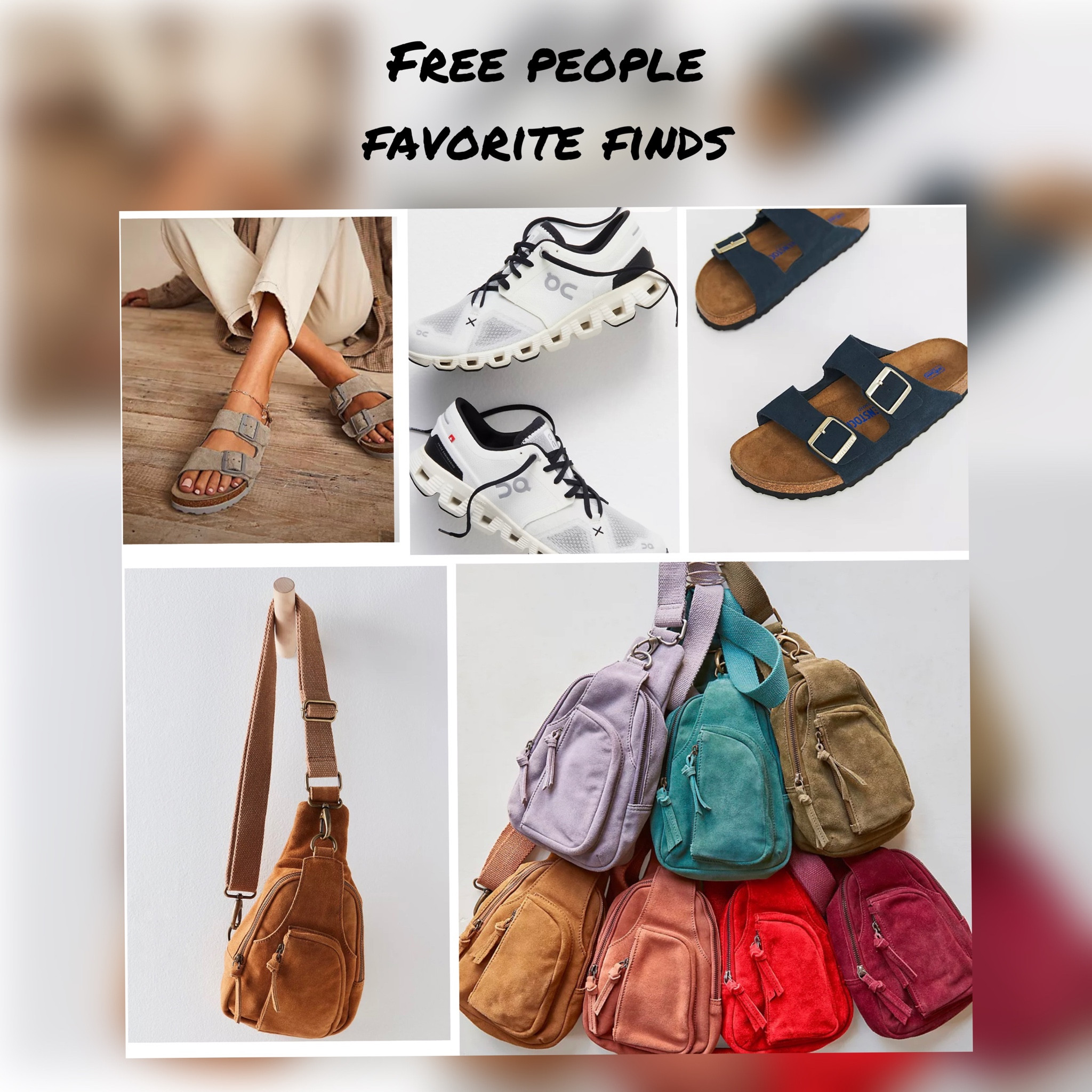 Free people wish list!
Hudson sling bag..love this bag and already own two. 
Birkenstock soft bed Arizona sandals.
On Cloud X3..love the neutral color  


#LTKshoecrush #LTKsalealert