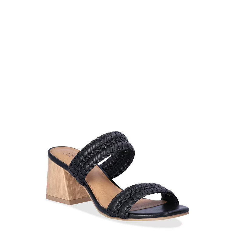 Time and Tru Women's Woven Double Band Sandals | Walmart (US)