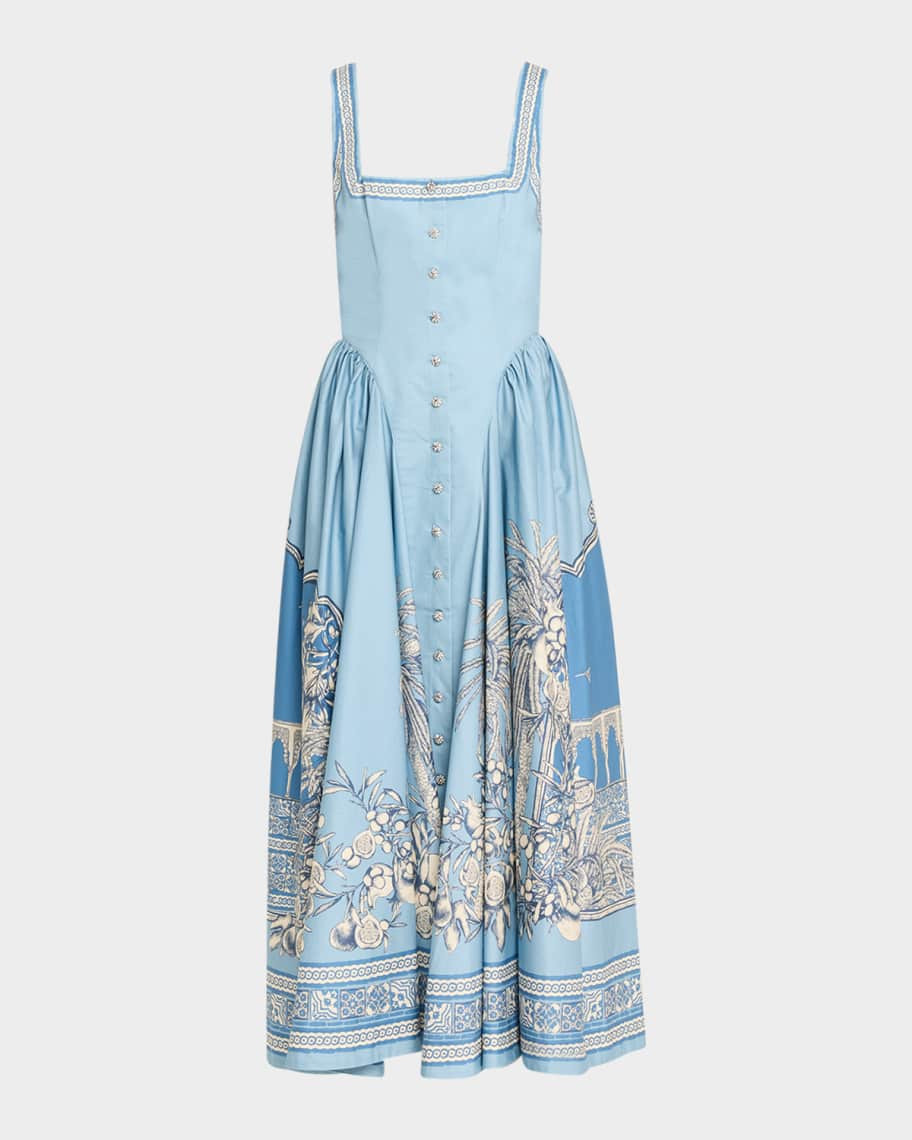 ALEMAIS Villa Romantica Midi Dress | Neiman Marcus
