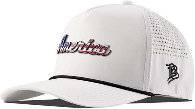 Branded Bills America Script Colored Leather 5 Panel Rope Hat for Men | Baseball Cap | Amazon (US)