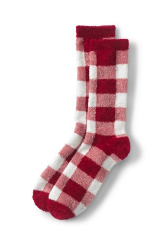 Draper James x Lands' End Women's Fuzzy Slipper Crew Socks | Lands' End (US)
