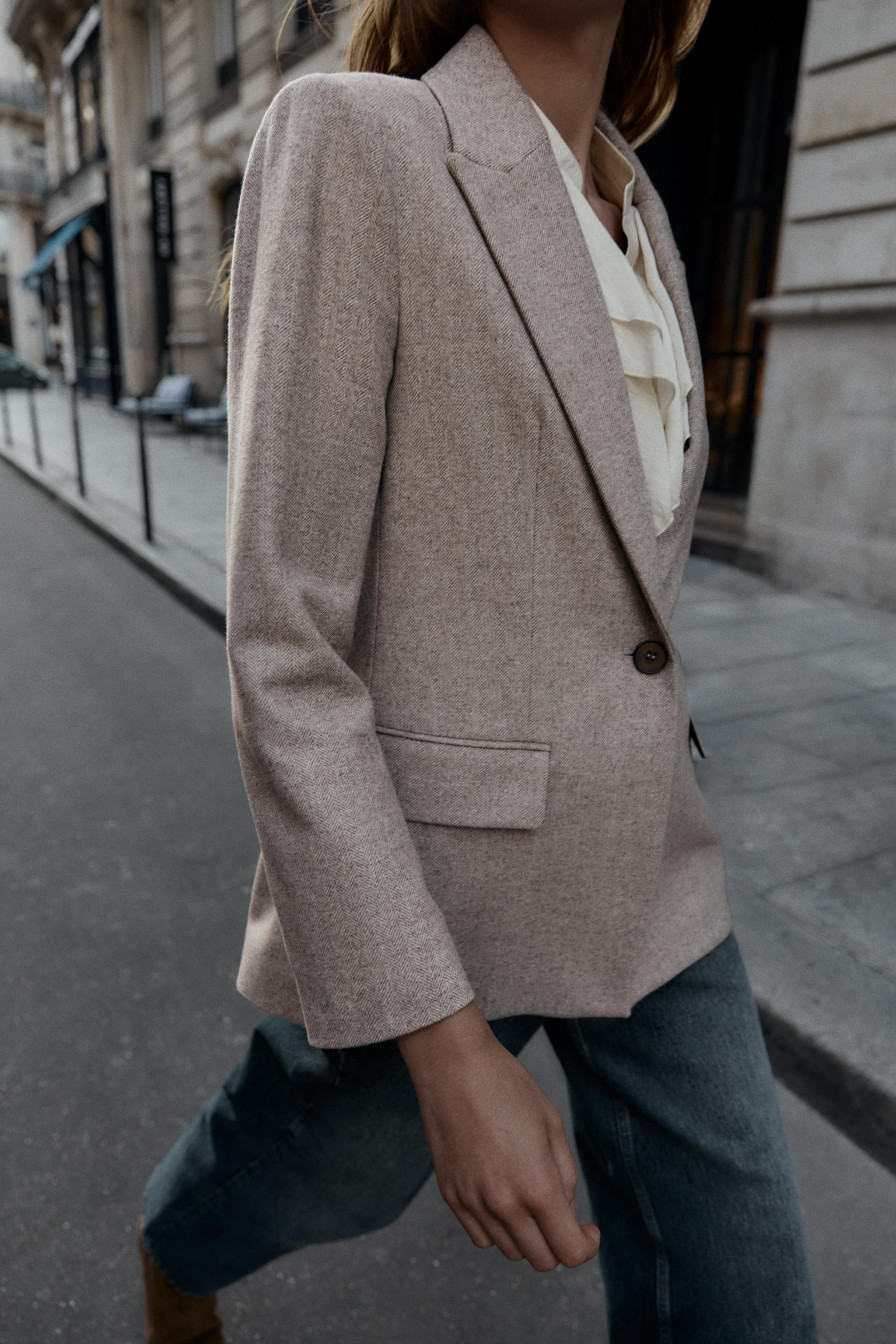 HERRINGBONE WOOL BLAZER | Zara US