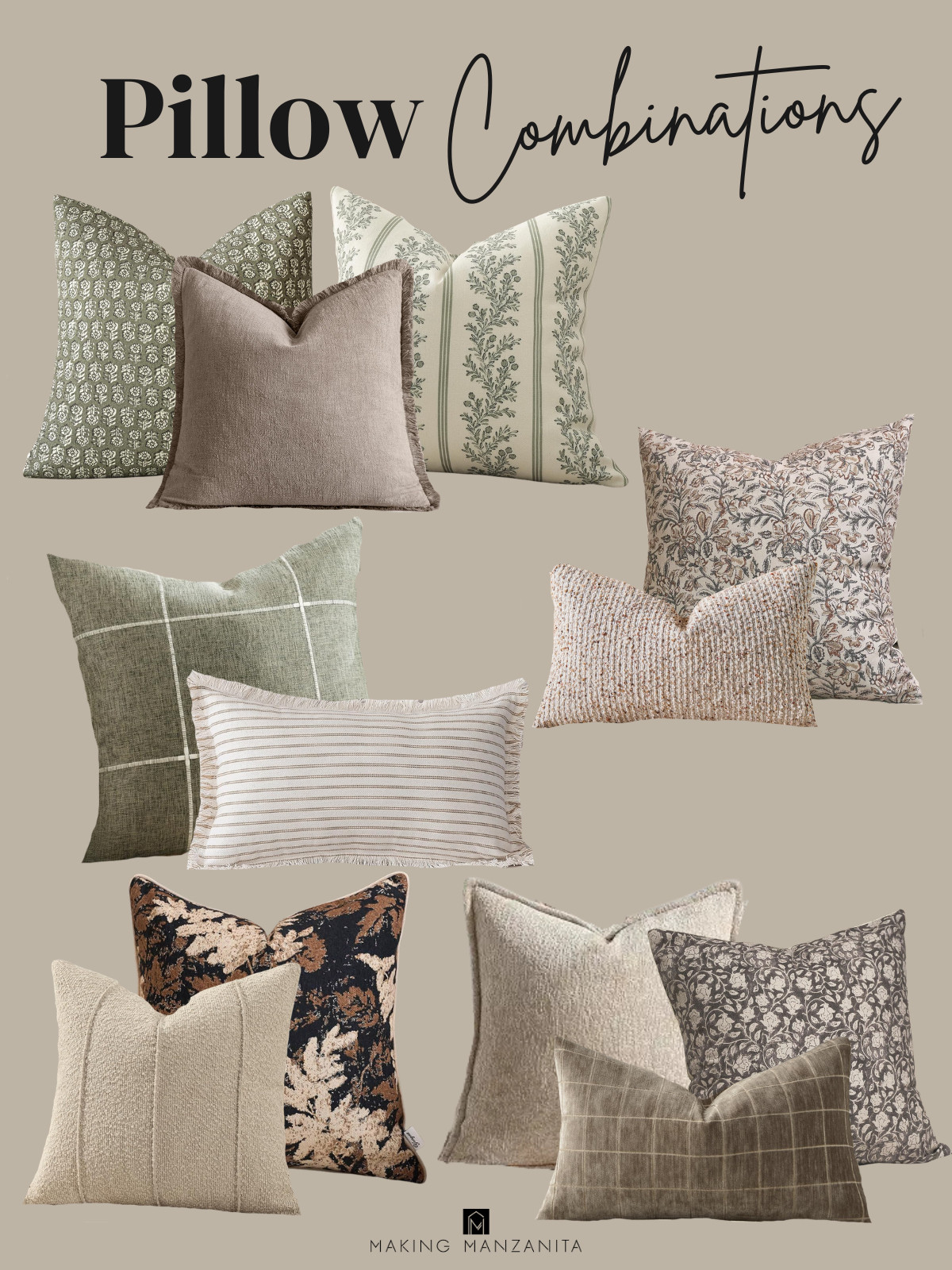 I love mixing and matching different throw pillows. The key is to stay within a consistent color palette and mix both neutrals, textures, large scale patterns and small patterns. #interiordesign 

 #LTKHome