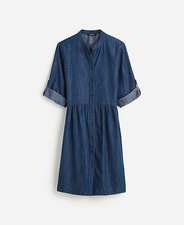 Denim Button-Front Mini Shirtdress | Madewell | Madewell