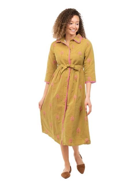 The Wentworth Midi | Green & Pink Embroidery | Beau & Ro