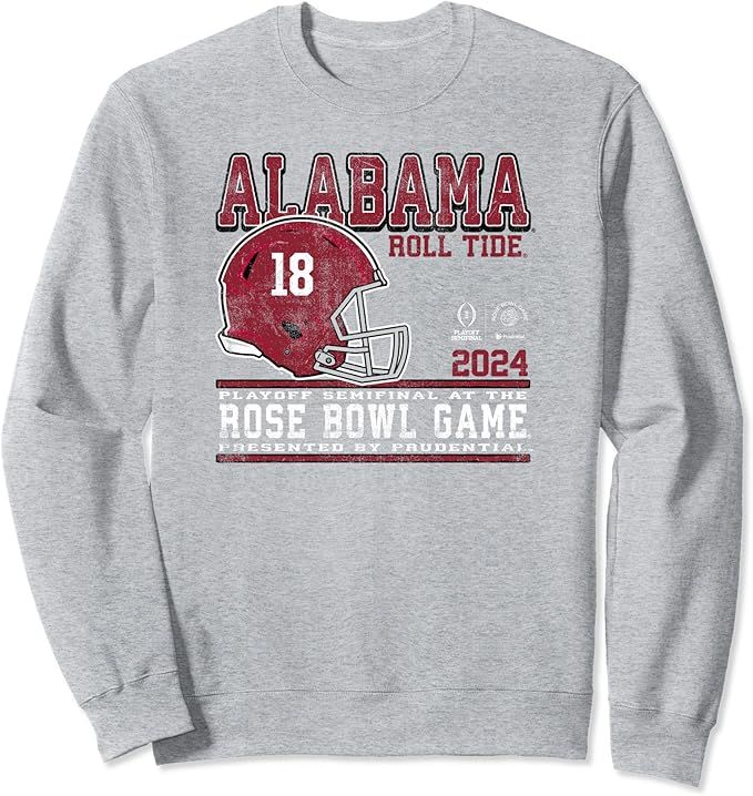 Alabama Crimson Tide Rose Bowl 2023-2024 CFP Semi Retro Gray Sweatshirt | Amazon (US)