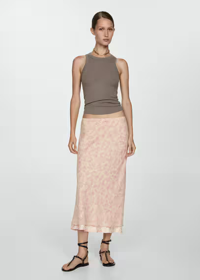 Ribbed cotton-blend top medium brown - Women - XS - MANGO | Mango (US/MX/AU)