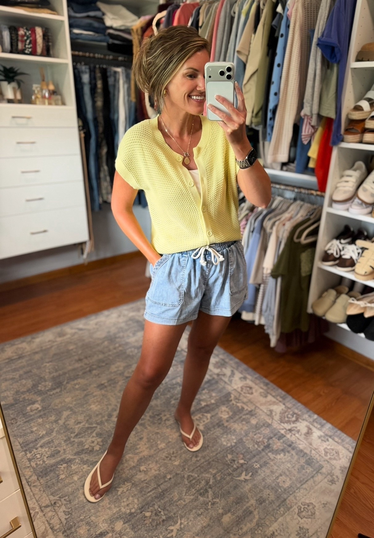 The comfiest denim shorts you will ever buy. On sale with code BUY15
Top/small
Shorts/ large 

#LTKOver40 #LTKSaleAlert #LTKSeasonal