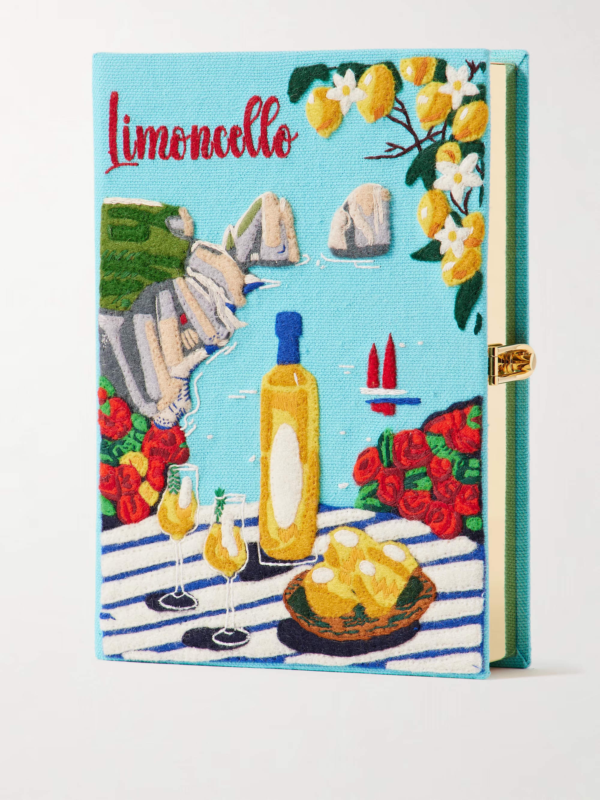 Limoncello embroidered appliquéd canvas clutch | NET-A-PORTER (UK & EU)