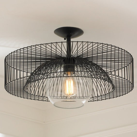 Wire Wheel Semi-Flush Ceiling Light - Clear | Shades of Light