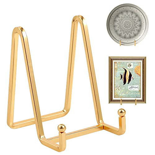 Plate Holder Easel Display Stand - 4.5 inch Metal Plate Stands for Display - Tabletop Picture Stand - Gold Iron Easels for Display Pictures | Photo Frames | Book | Decorative Plates | Plaque -1 Pack | Amazon (US)