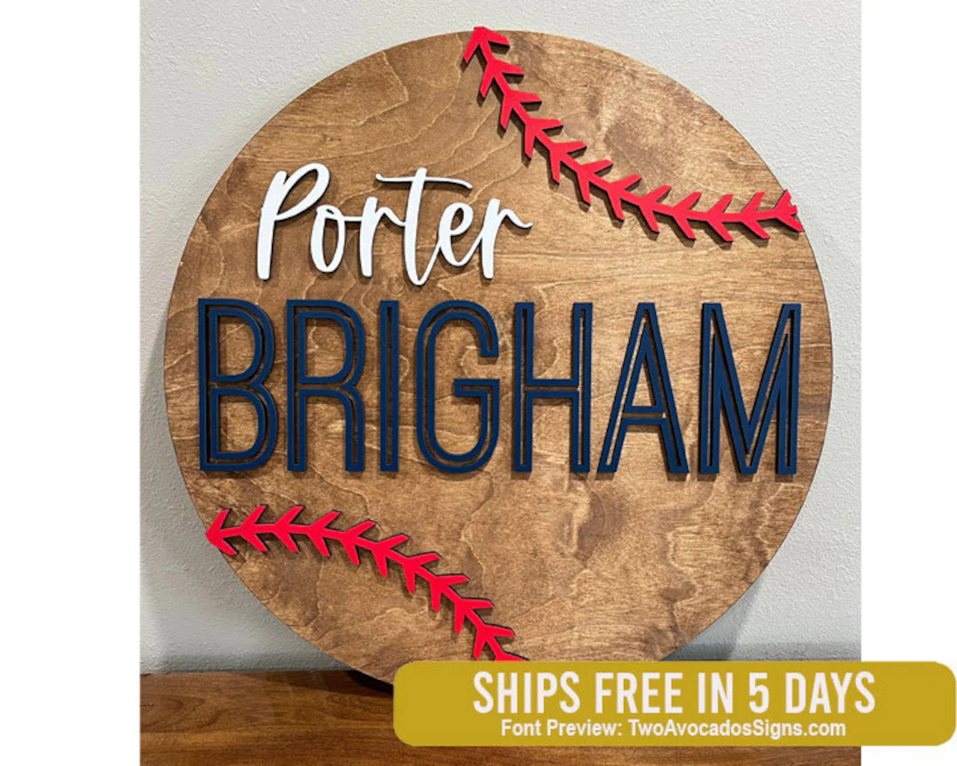 Baseball Nursery Name Sign Round Name Sign Sports Nursery - Etsy | Etsy (US)
