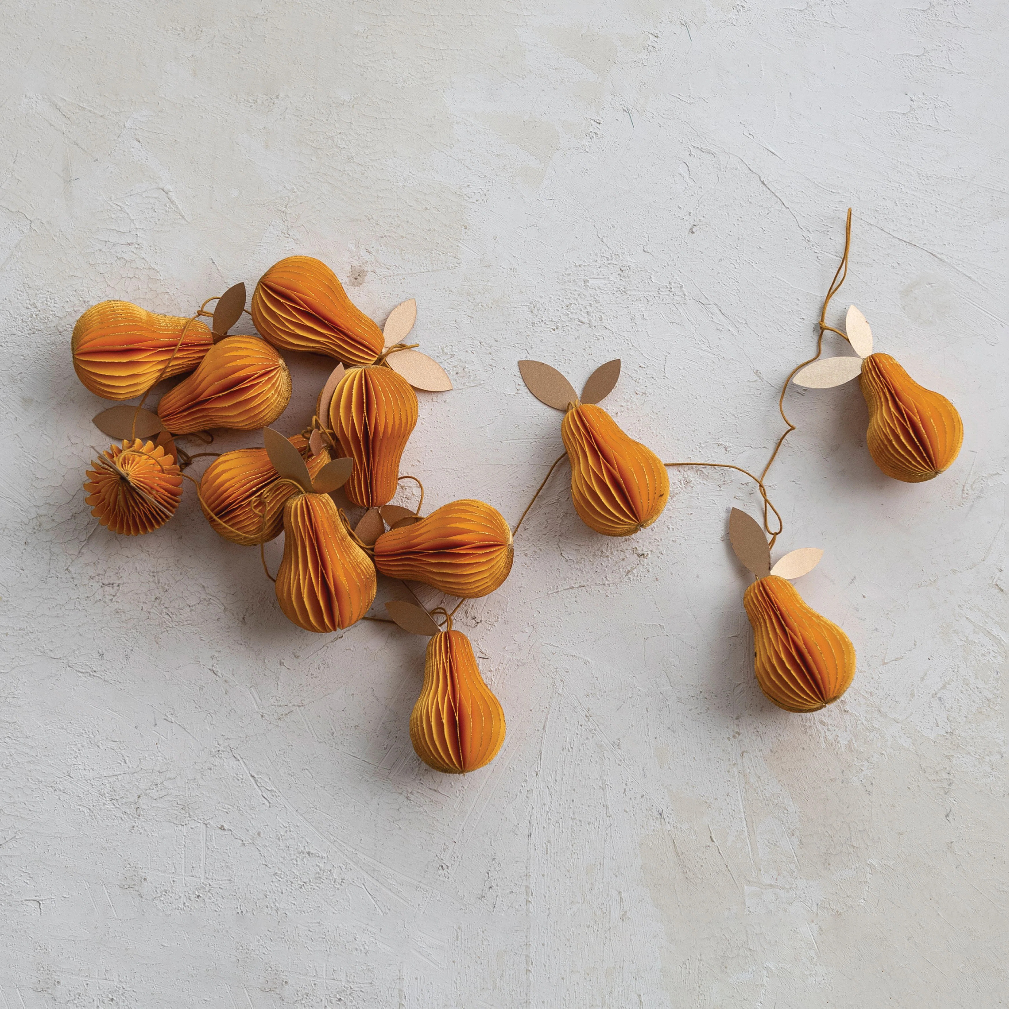 The Holiday Aisle® 6' Hazlynn Handmade Recycled Paper Folding Honeycomb Pear with Glitter Garlan... | Wayfair North America