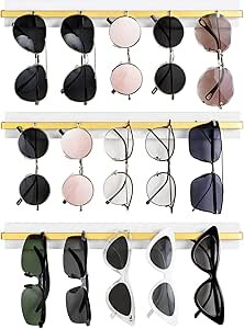 Mkono Wall Mounted Sunglasses Storage Organizer Wood Modern Simple Eyeglasses Display Holder Eyew... | Amazon (US)