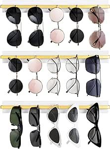 Mkono Wall Mounted Sunglasses Storage Organizer Wood Modern Simple Eyeglasses Display Holder Eyew... | Amazon (US)