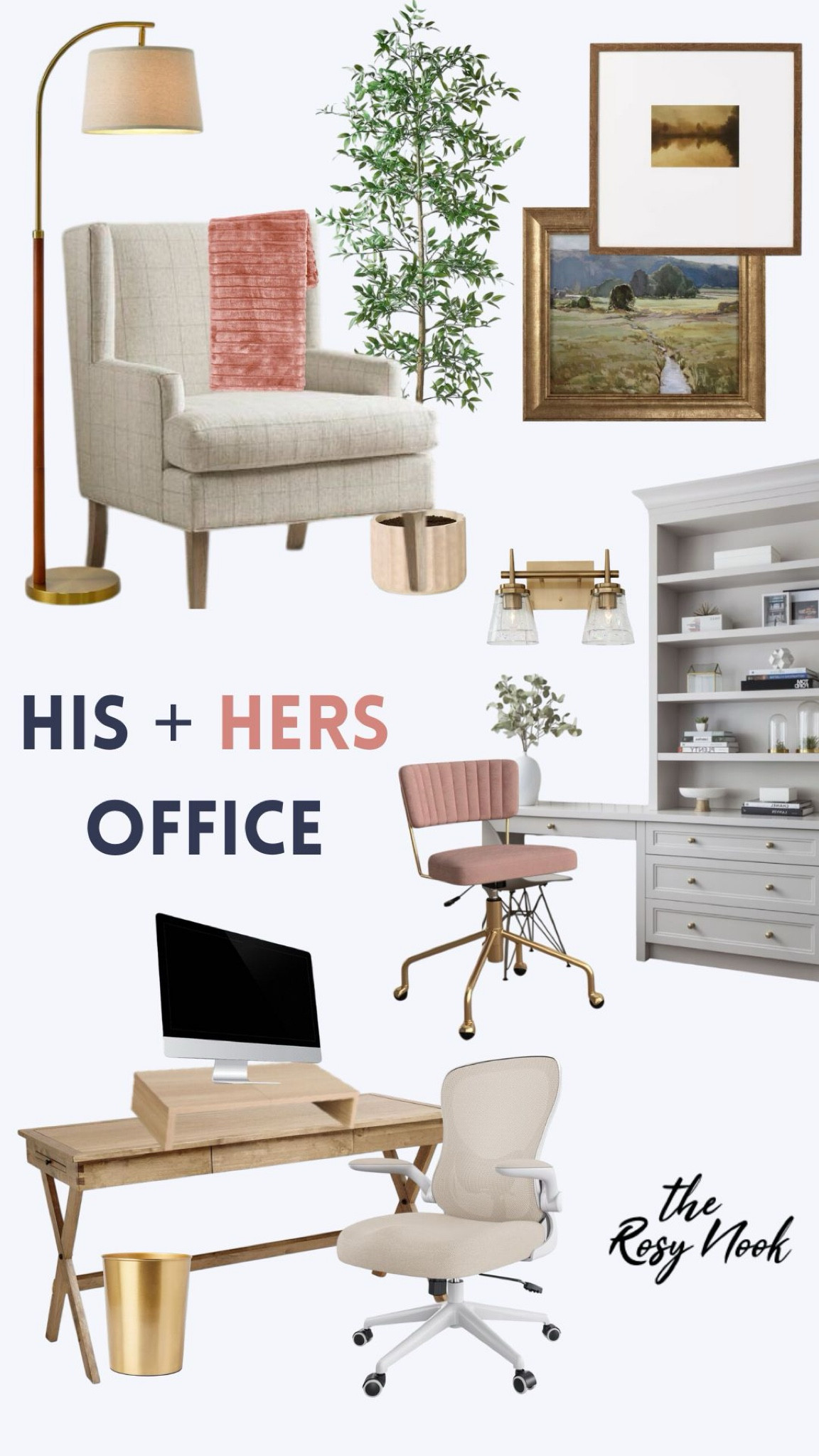 His and Hers office inspiration for our home! My husband and I are sharing an office space now and we have been working on the office furniture - it’s been so much fun! We’ve also had a great time picking out some office lighting, art and a faux plant! We really enjoy timeless furniture and art! This way we can move these items all over our home as our life changes! And of course a little feminine design splash with a pink office chair!

#LTKHome