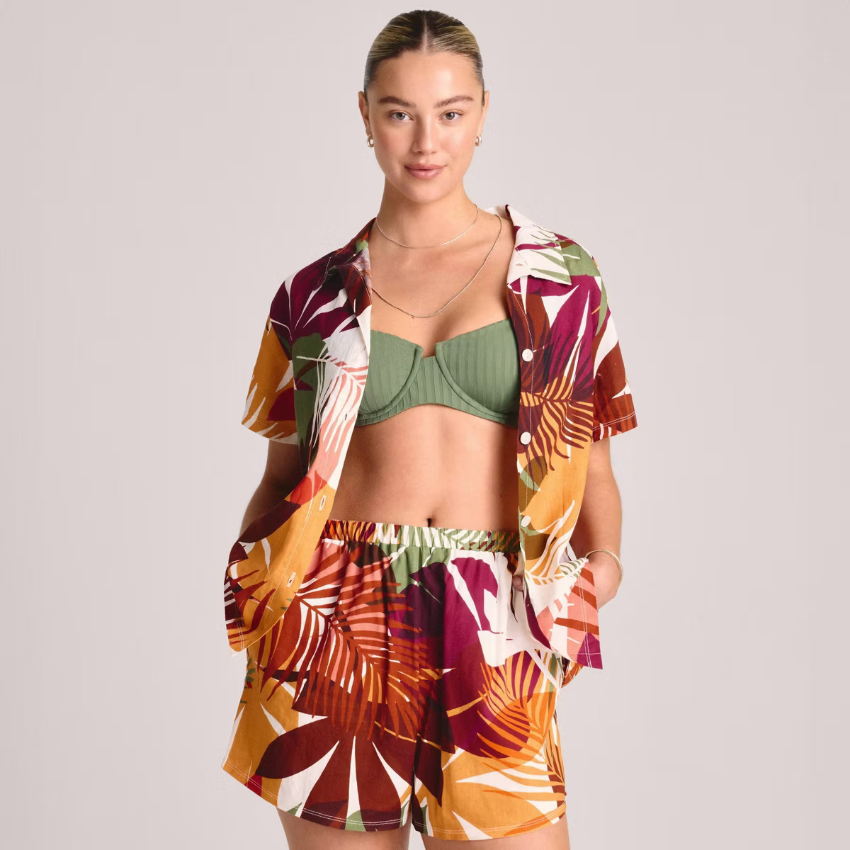 Vitamin A Women's Short Sleeve Cover Up Shirt | Target