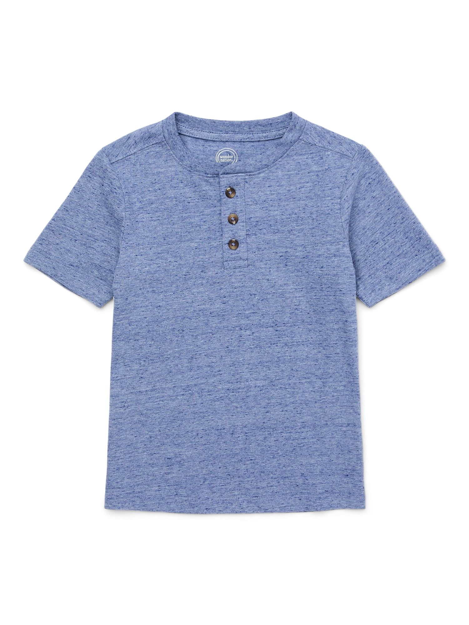 Wonder Nation Boys Henley T-Shirt with Short Sleeves, Sizes 4-18 & Husky | Walmart (US)