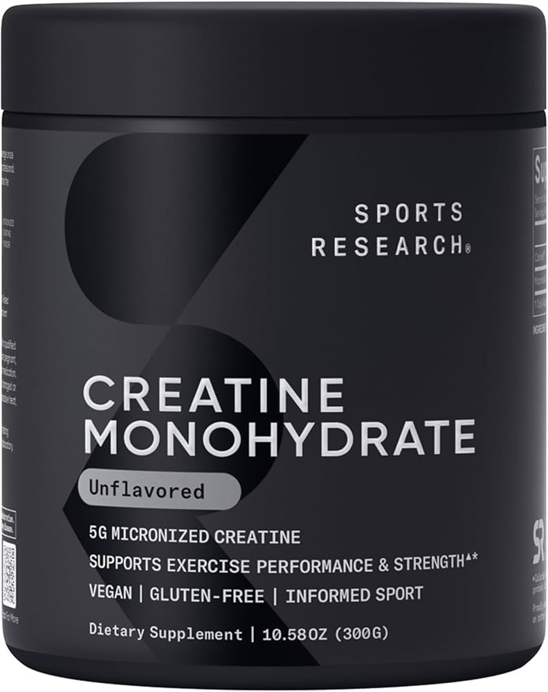 Sports Research Creatine Monohydrate - Gain Lean Muscle, Improve Performance and Strength and Sup... | Amazon (US)