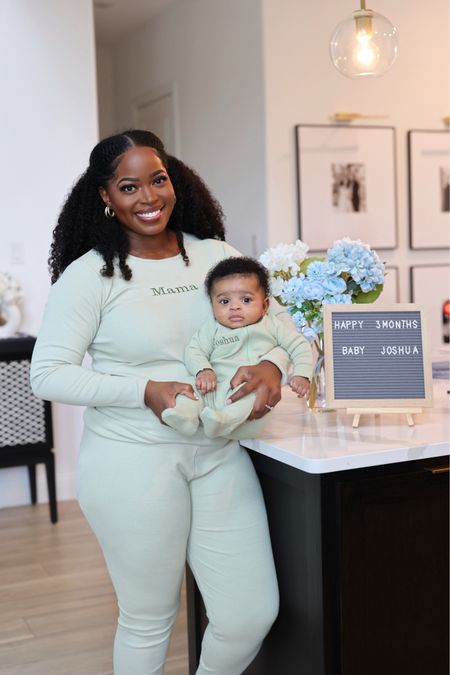 Shop mommy & baby matching pajamas 💙 I purchased my mama pajama set with these specs: 
Personalization: Mama Font 4
Silver Sage thread
• Color: Sage
• Women's clothing size: LUS women&#039;s letter

#LTKKids #LTKFamily #LTKBaby