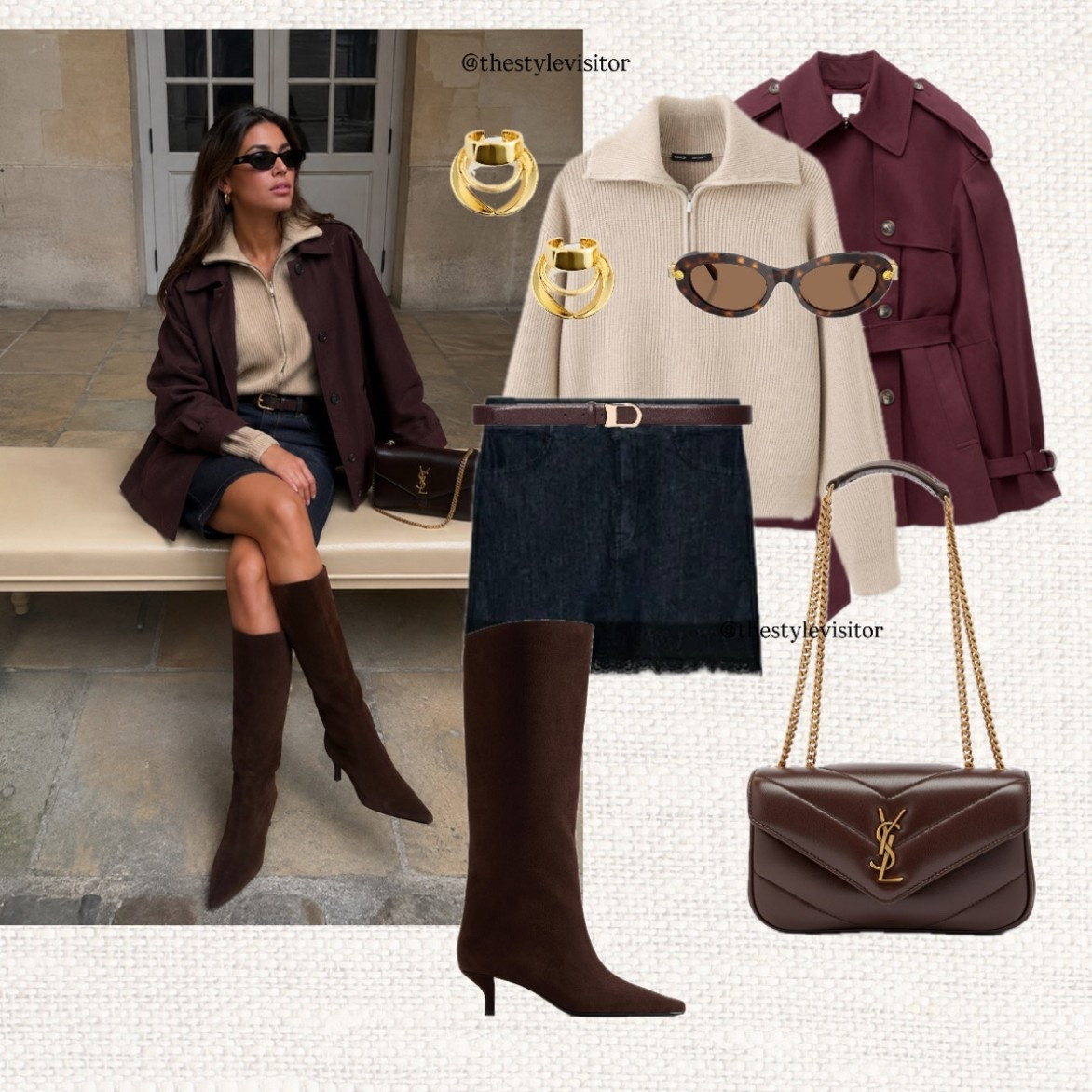 Burgundy is having its moment 🍷🤎 Pair it with chocolate brown, cream knits and dark denim for that rich, expensive-looking autumn palette.

Hit that ❤️ button to come back later to shop.

burgundy outfit, burgundy trench coat, fall outfit, autumn outfit, fall fashion, autumn fashion, transitional outfit, fall outfit inspiration, burgundy fashion, chocolate brown outfit, brown suede boots, knee high boots, dark denim skirt, denim mini skirt, neutral knit, cream sweater, fall sweater, designer inspired outfit, chic fall outfit, classy fall outfit, elevated basics, capsule wardrobe, fall capsule wardrobe, fall wardrobe essentials, autumn wardrobe, everyday fall style, European fall style, Parisian style, quiet luxury outfit, neutral fall outfit

#LTKautumn #LTKstyletip