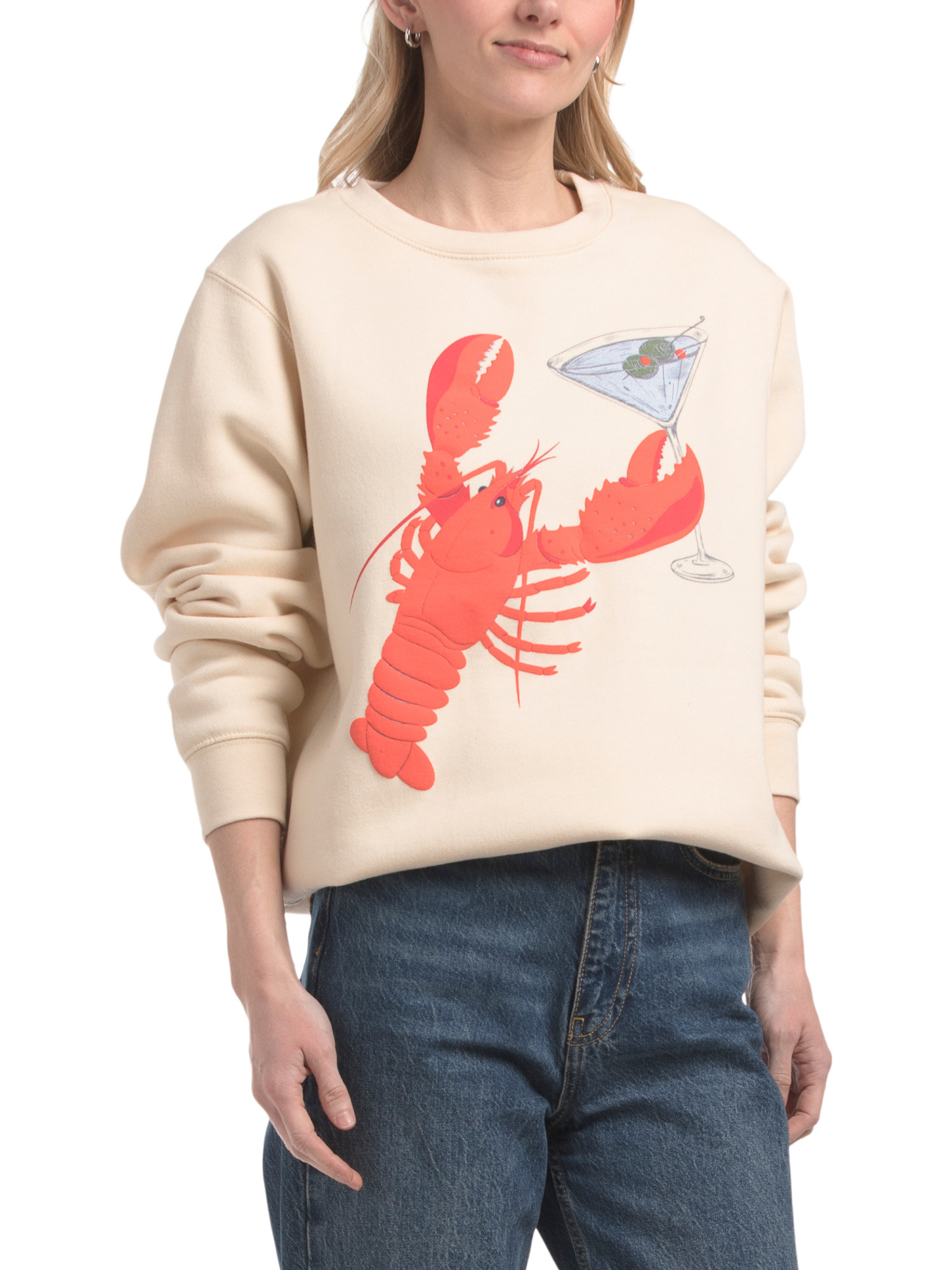 Lobster Martini Crew Neck Sweatshirt | TJ Maxx
