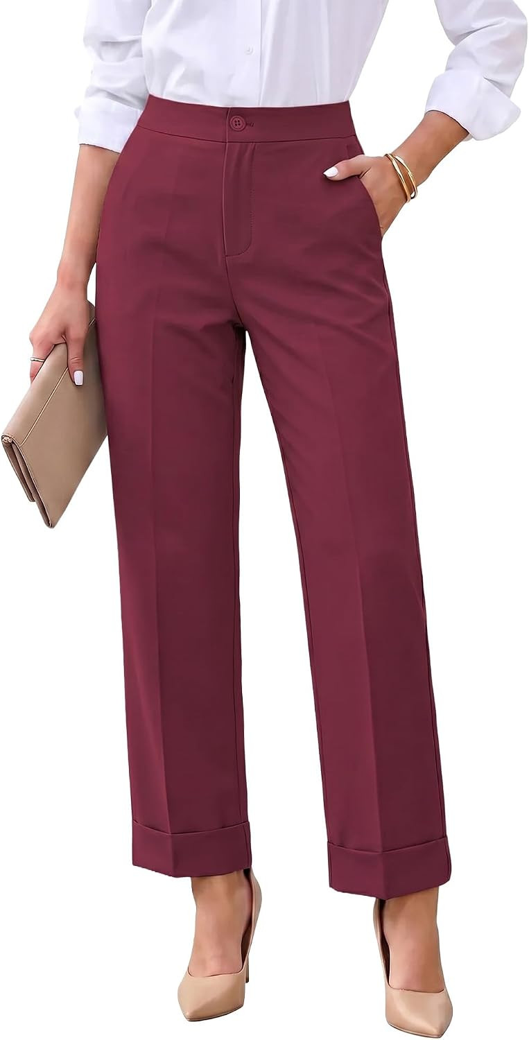 GRAPENT Dress Pants Women Ankle Straight Leg Business Casual Work Trousers | Amazon (US)