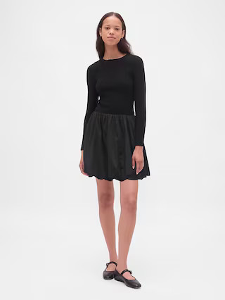 Mixed Media Bubble Mini Dress | Gap (US)