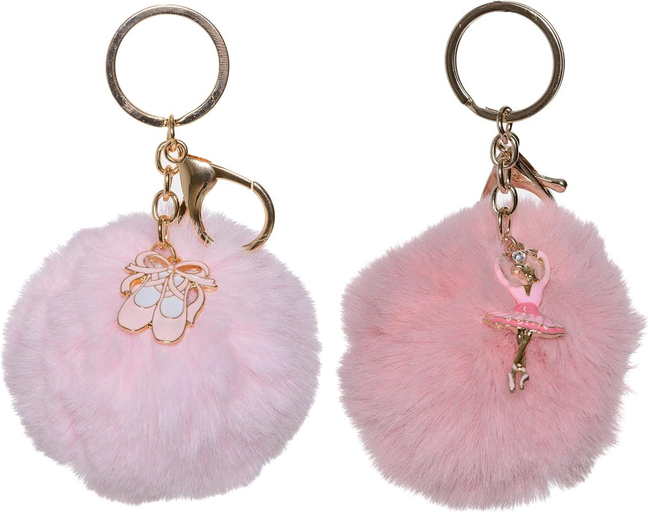 Dreams and Whispers Faux Fur Ball Pom Pom Key Chain Ring for Women Girls Bag Pendant | Amazon (US)