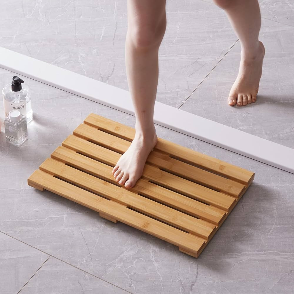 Bath Mat for Shower, Wooden Floor Mat for Bathroom,Non-Slip | Heavy Duty, Shower Mat for Indoor O... | Amazon (US)