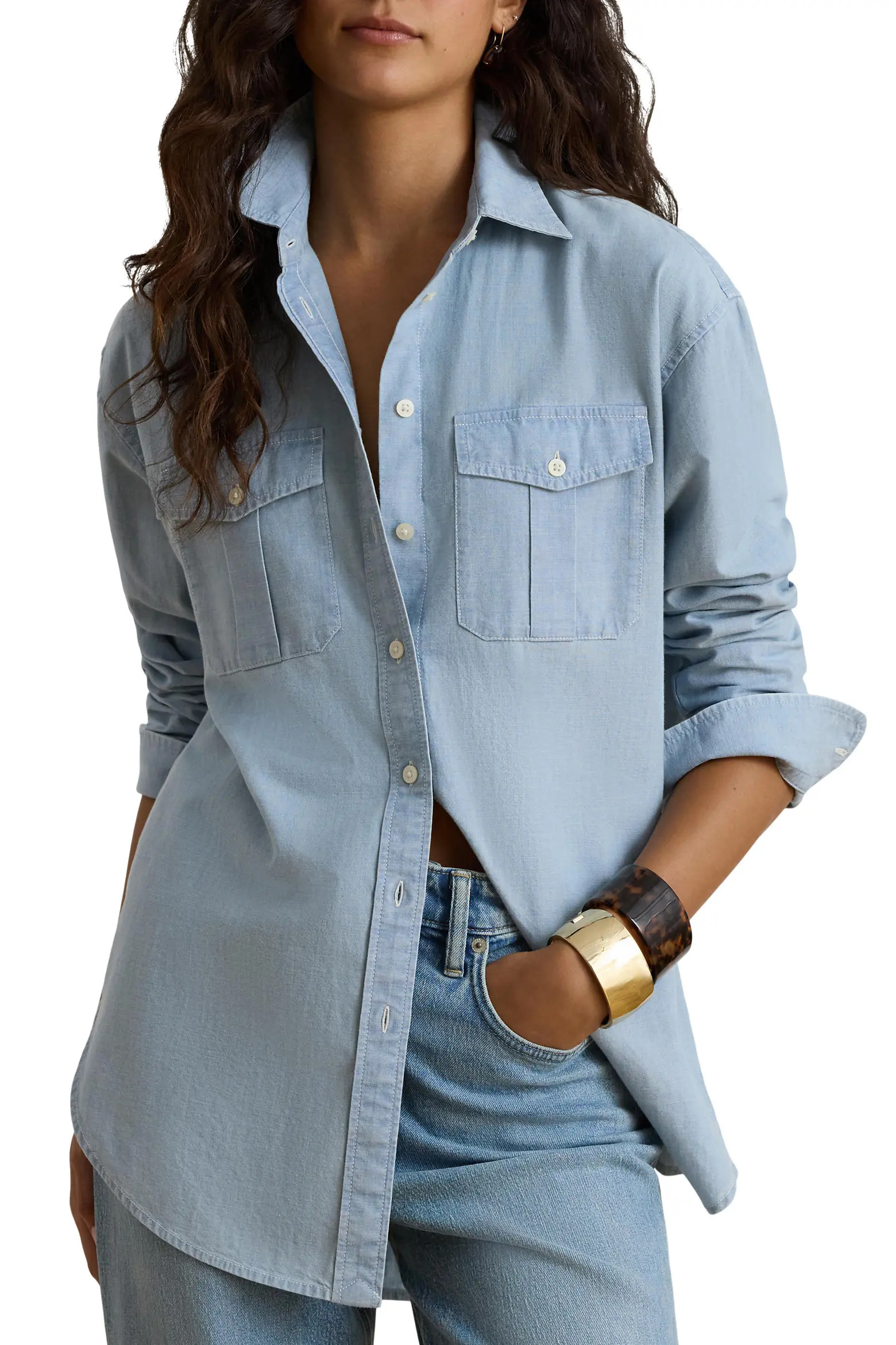 Lauren Ralph Lauren Durrell Cotton Button-Up Shirt (Women) | Nordstrom | Nordstrom