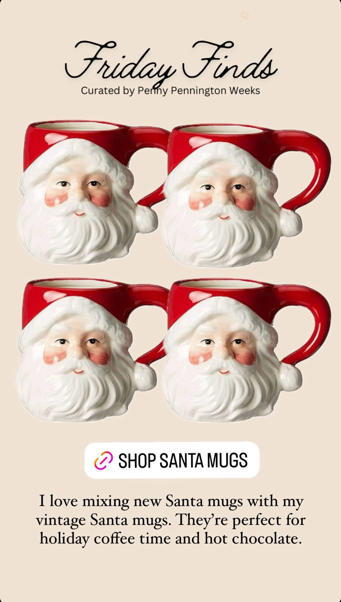 Santa mugs perfect for the holidays!

#LTKSeasonal #LTKHoliday #LTKHome
