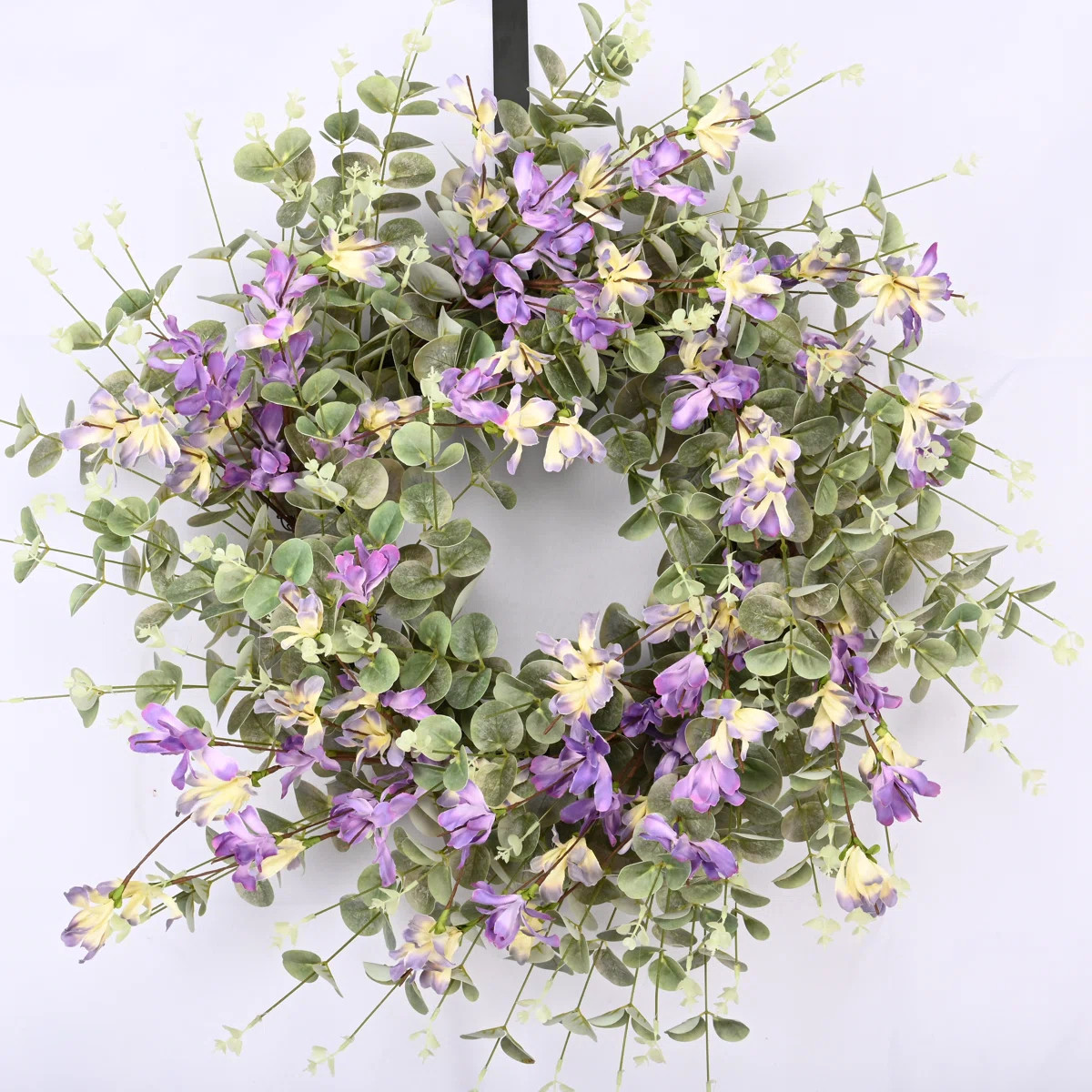 26" Eucalyptus Blossoms Cluster Floral Wreath for Front Door | Wayfair North America