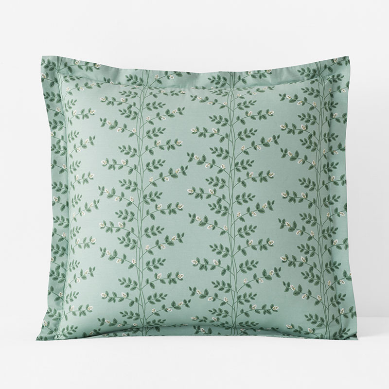 Climbing Vines Classic Cool Cotton Percale Sham - Sage Green, Euro | The Company Store