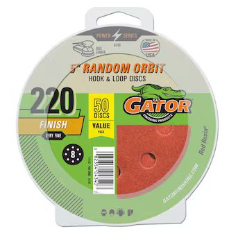 Gator 50-Piece Aluminum Oxide 220-Grit Disc Sandpaper | Lowe's