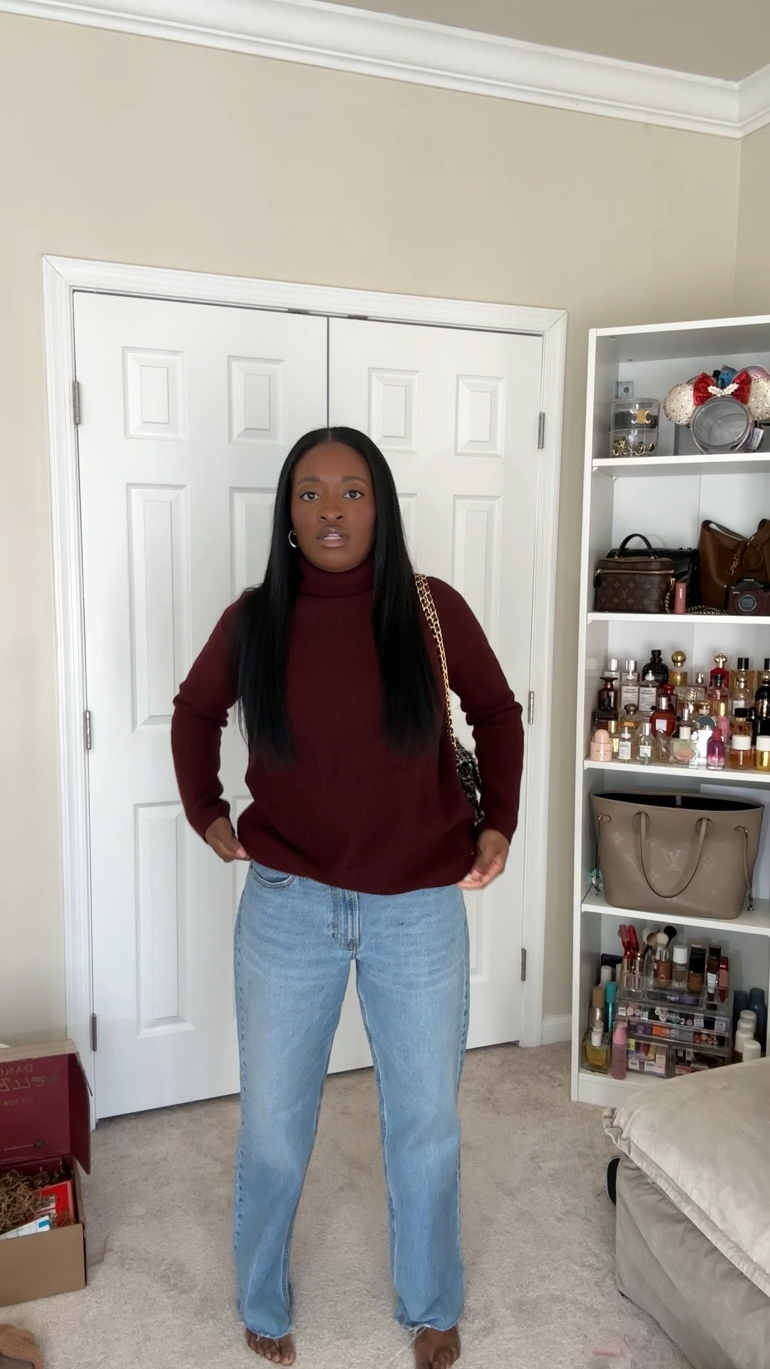 A cozy outfit of the day! These are my fave baggy jeans. TTS 

#LTKootd #LTKSaleAlert