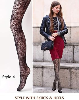 VERO MONTE Women Patterned Fishnet Tights Black Fishnets Net Stockings Pantyhose | Amazon (US)