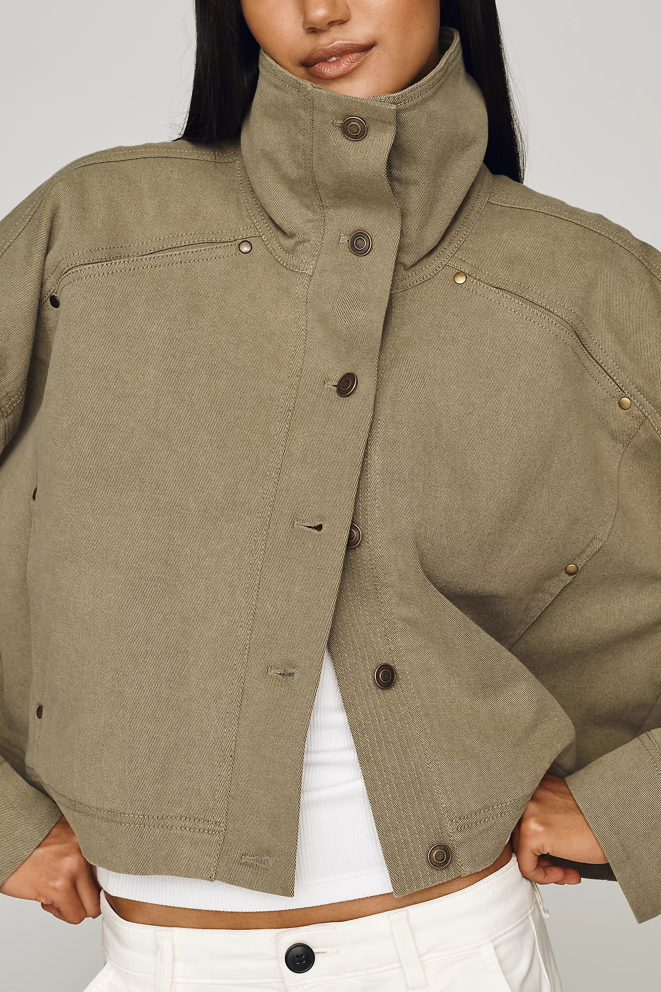 By Anthropologie Moira Funnel Neck Utility Jacket | Anthropologie (US)
