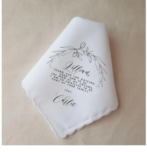 Wedding Handkerchief for Mother in Law From Bride - Etsy | Etsy (US)