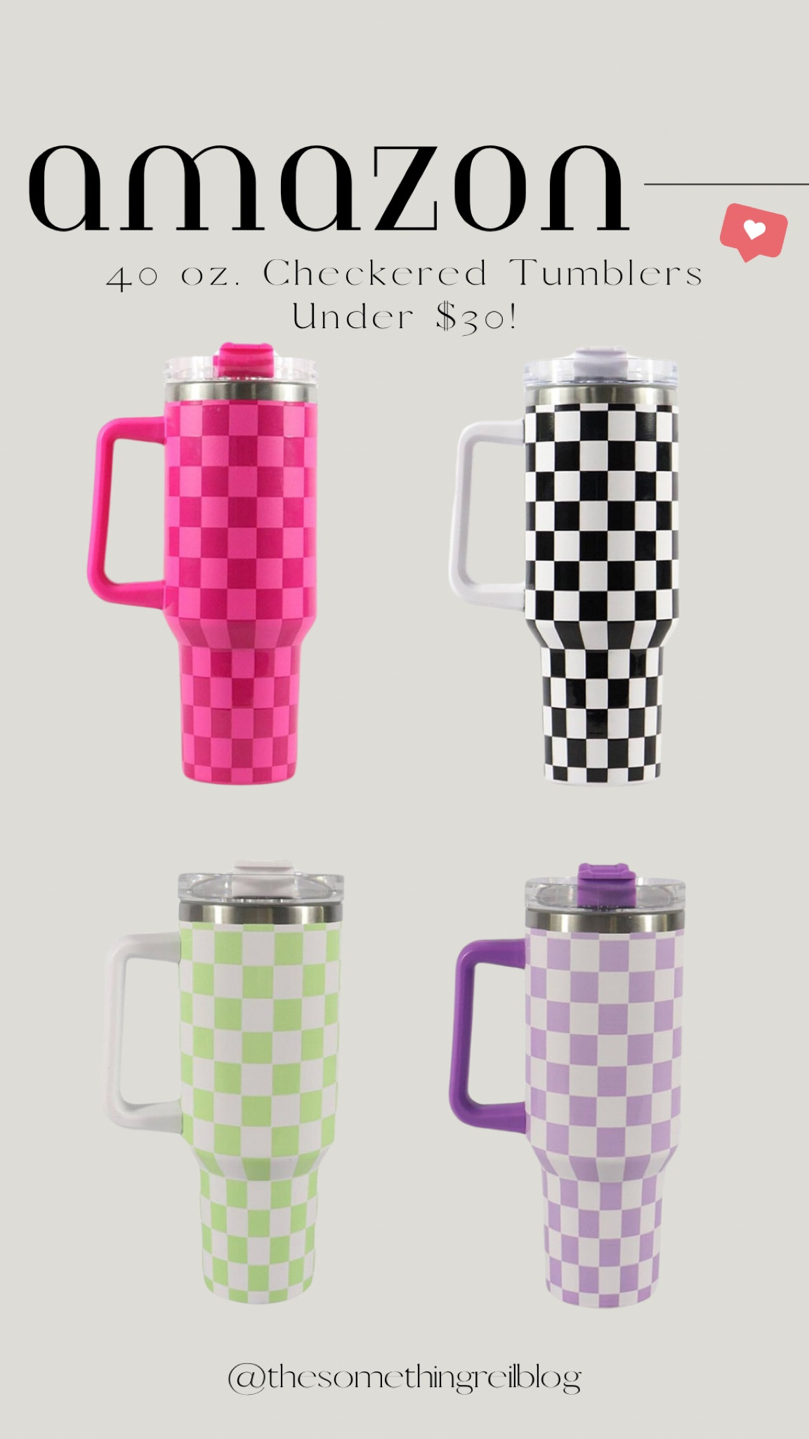 40 oz. Checkered Tumblers UNDER $30! 🤍 

Amazon
Stanley Dupe
40 oz Tumbler
Tumbler Cups
Checkered

#LTKfindsunder50 #LTKsalealert #LTKSeasonal