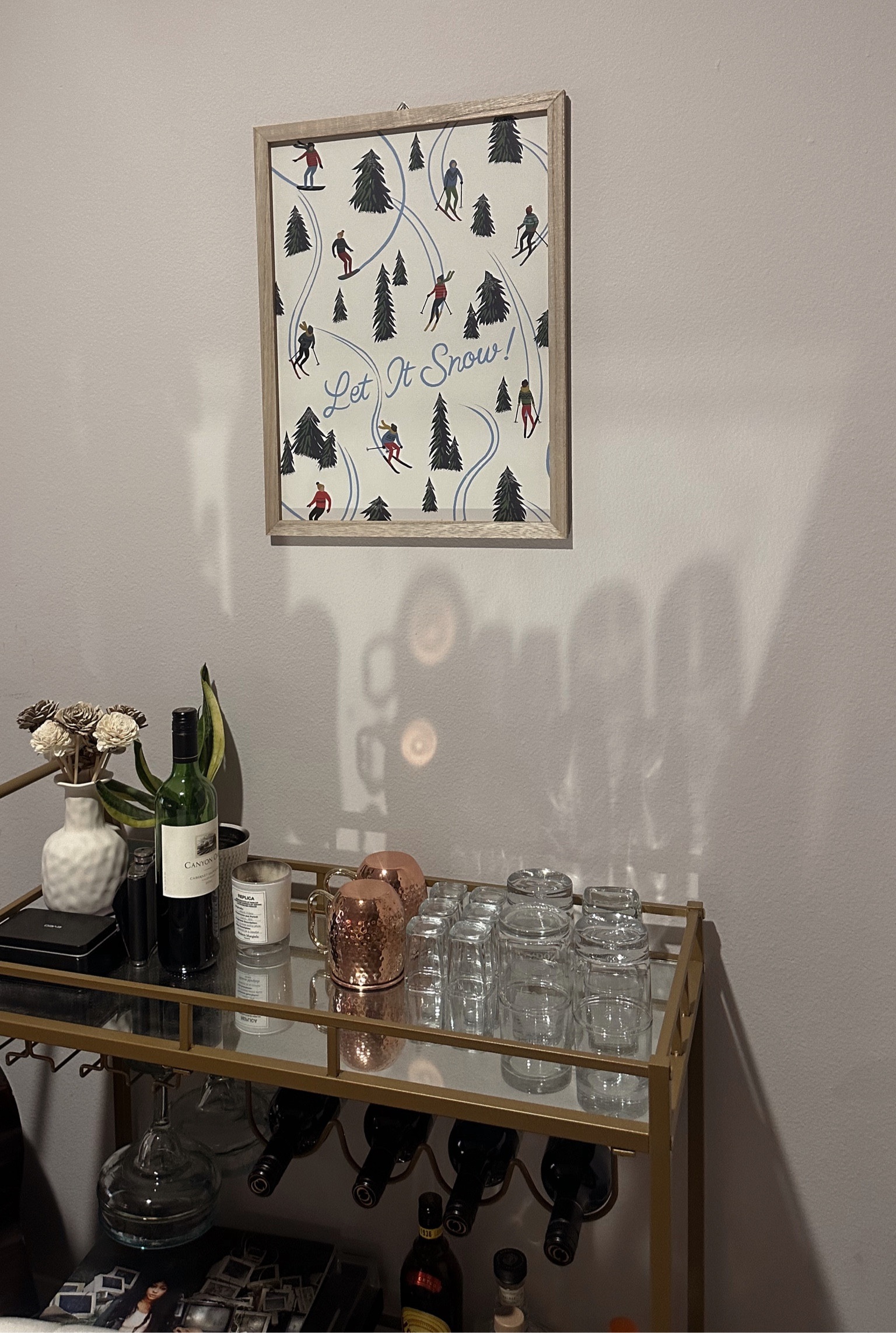 Beautiful holiday bar cart addition! Picked up this Christmas wall hanging from Target for just $10 and I LOVE IT!! 

#LTKhome #LTKHoliday #LTKSeasonal