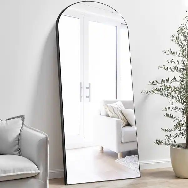 Modern Arched Mirror Full-length Floor Mirror with Standing - On Sale - Overstock - 34380485 | Bed Bath & Beyond
