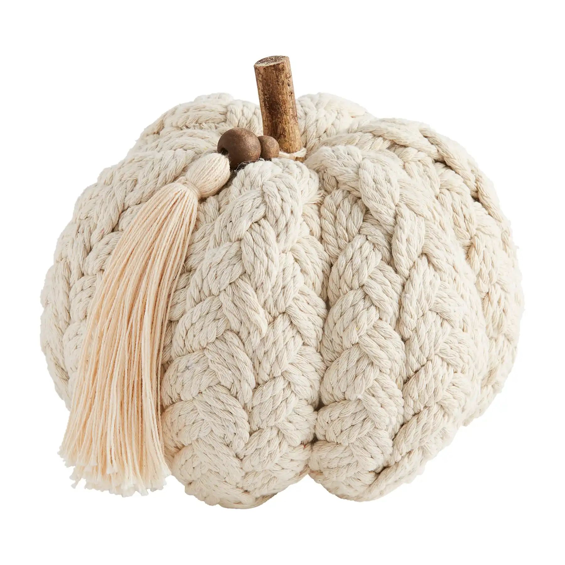 Cream Braided Rope Pumpkin | Mud Pie (US)