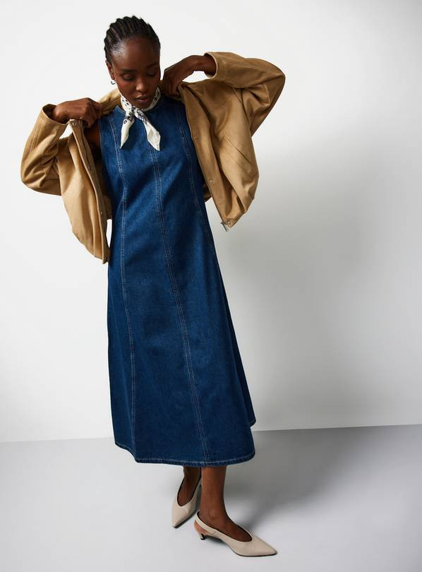 Mid Denim Seam Detail Midaxi Dress 24 | Tu Clothing