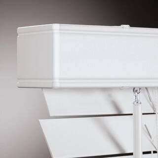 Home Decorators Collection White Cordless Room Darkening 2 in. Faux Wood Blind for Window - 35 in... | The Home Depot