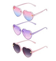 obmwang 3 Pieces Kids Heart Shaped Sunglasses Stylish Cute Bee Sunglasses for Toddler Girls Age 3-10 Outdoor Beach Eyewear | Amazon (US)