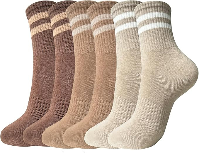 Crew Socks for Women Striped Athletic Socks Womens | Amazon (US)