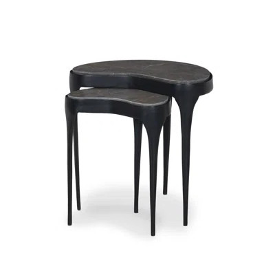 Shayla Nesting End Table-Warm Grey Marble | Perigold