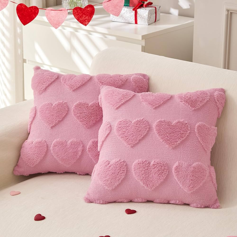 Valentines Day Throw Pillow Covers 18x18 inch Set of 2 for Valentines Day Decorations Valentines ... | Amazon (US)