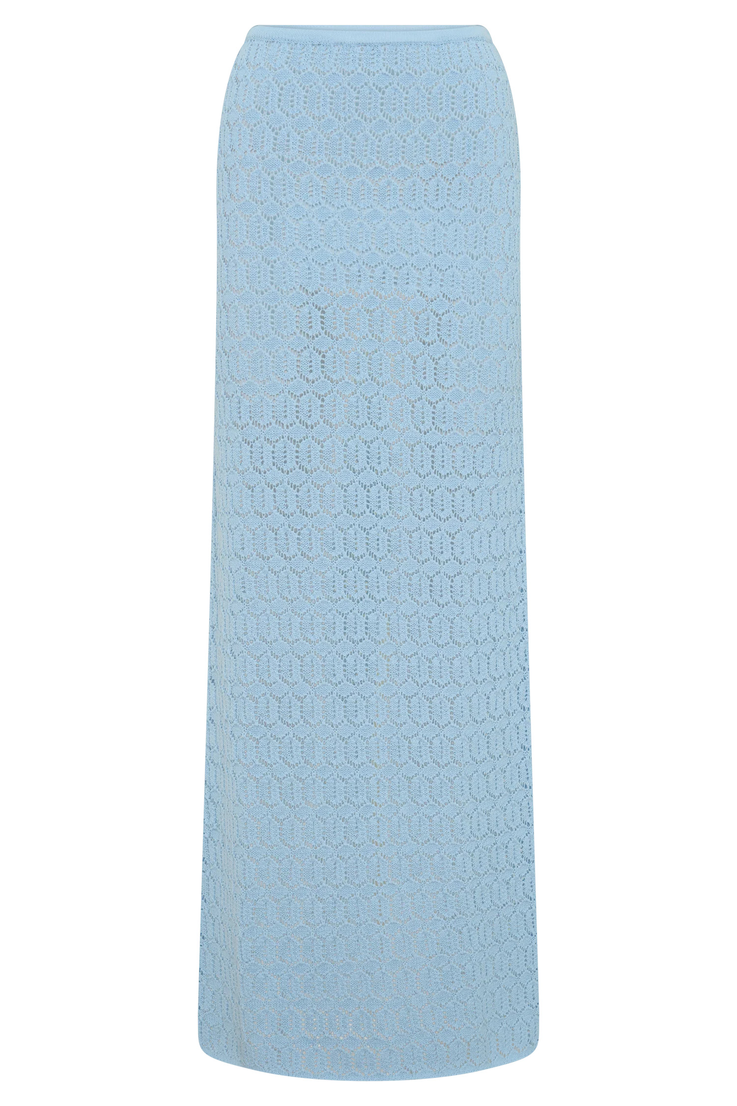 Courtney Crochet Knit Maxi Skirt - Pale Blue | MESHKI US